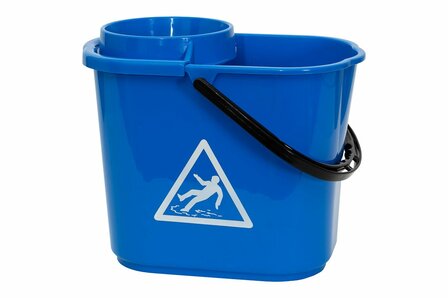 Mini Spaanse Mop-emmer met afneembare uitwringskorf 14 liter BLAUW