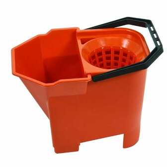 SYR Bulldog Bucket emmer (met opvang vuilvakje) met uitwringkorf 14 liter ROOD