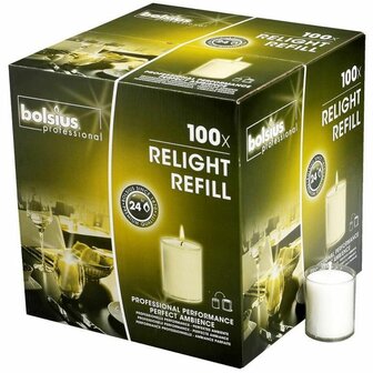 Bolsius Refills Relight Transparant (100 stuks)