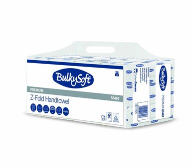 Bulkysoft Z Vouw (Small) Handdoekvouwtjes 2 laags. 24x21,5cm Doos 200x12 Totaal (2400 Vouwtjes)