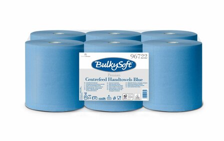 Bulkysoft Midi Poetsrollen Blauw Cellulose Pak: A 1x6 rol 2 laags 150 meter