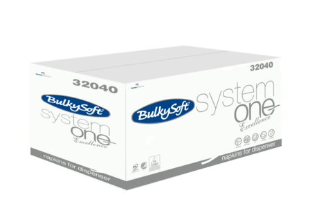 Bulkysoft Servetten 2 laags 21cm x 16cm System One 200x20Pak: (4000servet)