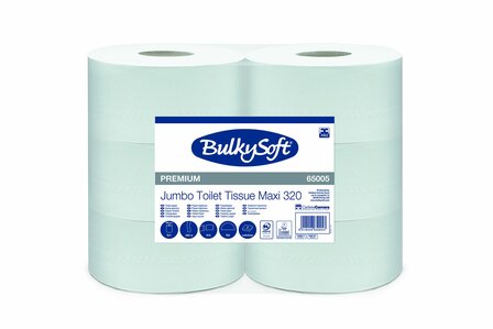 Bulkysoft Maxi Jumbo Toiletpapier Cellulose 2 laags. Pak: 6x320meter