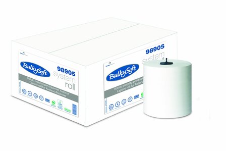 Bulkysoft Matic Handddoekrollen Cellulose Wit Pak: 200 meter Pak:: 1x6 rol