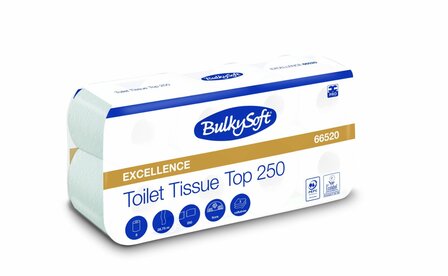 Bulkysoft Toiletpapier Cellulose Excellence Top 3lgs 250vel 9x8rol 72 Rollen