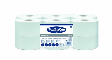 Bulkysoft Mini Jumbo Toiletpapier Cellulose 2 laags. Pak: 12x170meter