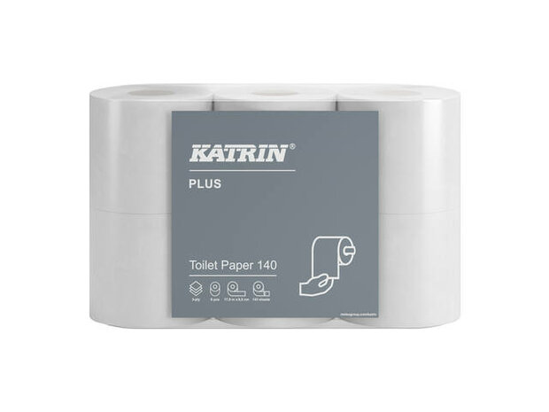 Katrin Plus Toiletpapier 3 laags pak 140 vel a 48 rollen