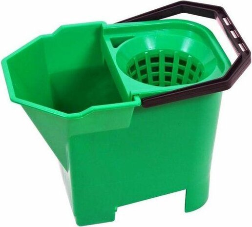 SYR Bulldog Bucket emmer (met opvang vuilvakje) met uitwringkorf 14 liter GROEN