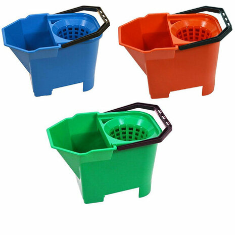 SYR Bulldog Bucket emmer (met opvang vuilvakje) met uitwringkorf 14 liter GROEN