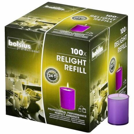 Bolsius Refills Relight Paars (100 stuks)