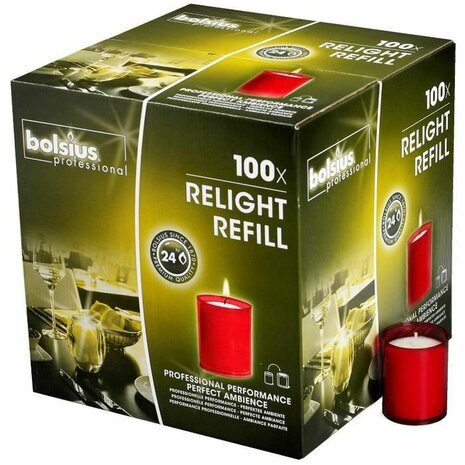 Bolsius Refills Relight Rood (100 stuks)